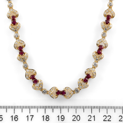 6.80ct Ruby and Diamond Necklace - 3