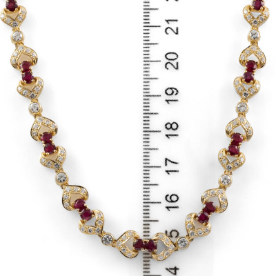 6.80ct Ruby and Diamond Necklace - 5