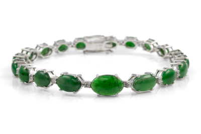 12.90ct Jade and Diamond Bracelet