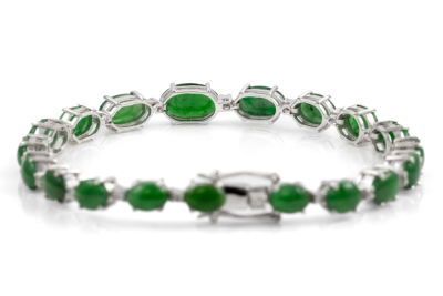 12.90ct Jade and Diamond Bracelet - 3