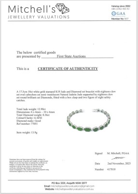 12.90ct Jade and Diamond Bracelet - 4