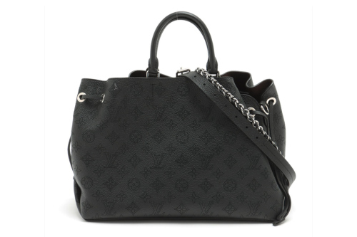 Louis Vuitton Black Mahina Perforated Calfskin Leather Bella Tote
