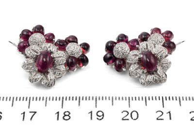 Pink Tourmaline and Diamond Earrings - 2