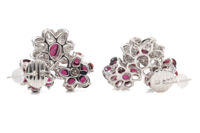 Pink Tourmaline and Diamond Earrings - 4