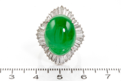 14.07ct Jade and Diamond Ring GSL - 2