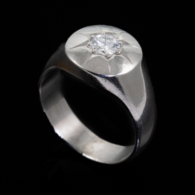 0.50ct Diamond Mens Ring 21.8g - 4