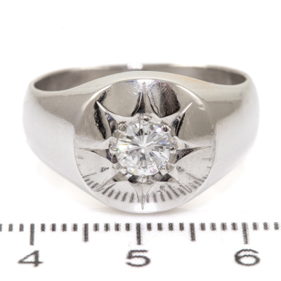 0.50ct Diamond Mens Ring 21.8g - 6