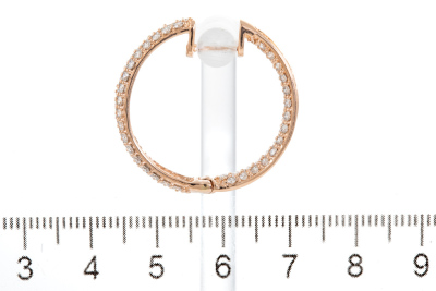 4.08ct Diamond Hoop Earrings - 5