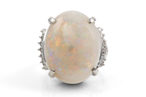 12.32ct Opal and Diamond ring