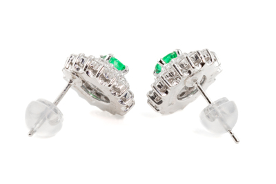 0.79ct Emerald and Diamond Earrings - 4