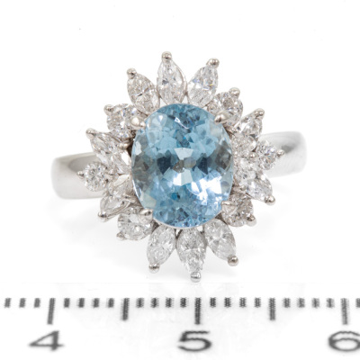 1.97ct Aquamarine and Diamond Ring - 2