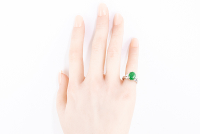 2.40ct Jade and Diamond Ring - 6