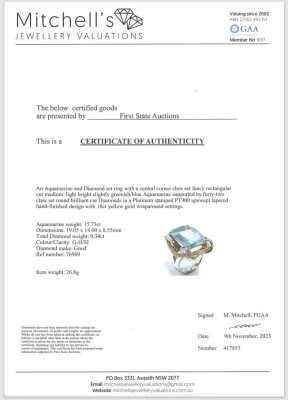 15.73ct Aquamarine and Diamond Ring - 4