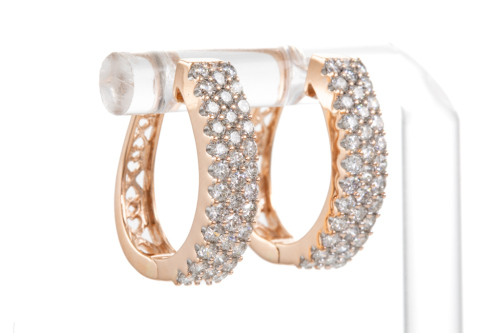 1.68ct Diamond Hoop Earrings