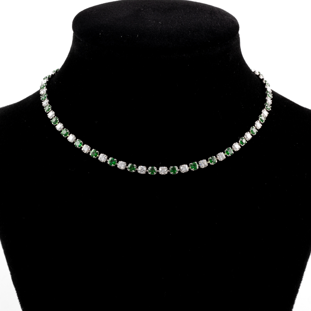 Reversible necklet. Diamond, Sapphire and Tsavorite Garnet 