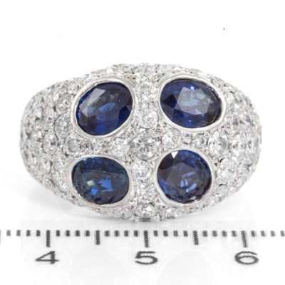 4.56ct Blue Sapphire and Diamond Ring - 2