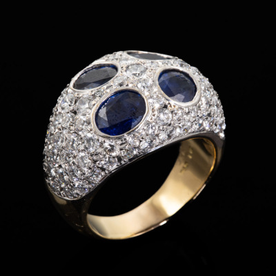 4.56ct Blue Sapphire and Diamond Ring - 6