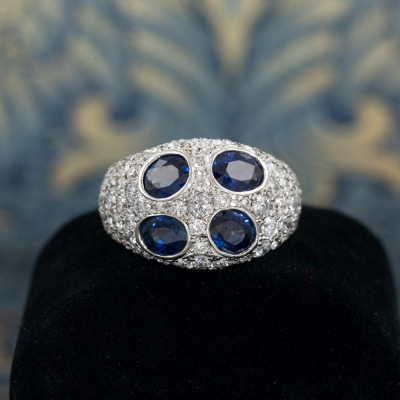 4.56ct Blue Sapphire and Diamond Ring - 8