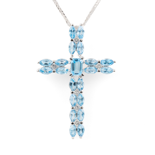 Aquamarine and Diamond Pendant