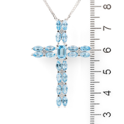 4.11ct Aquamarine and Diamond Pendant - 3