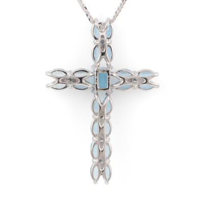 4.11ct Aquamarine and Diamond Pendant - 4