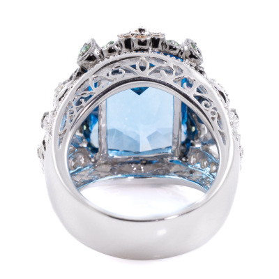 16.35ct Topaz, Sapphire & Diamond Ring - 4