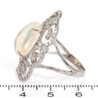 5.98ct Crystal Opal and Diamond Ring - 3