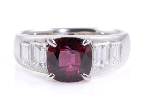 2.20ct Thai Ruby and Diamond Ring AIGS