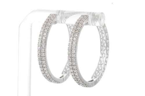 1.03ct Diamond Hoop Earrings