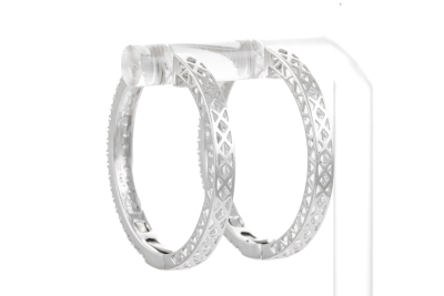 1.03ct Diamond Hoop Earrings - 2