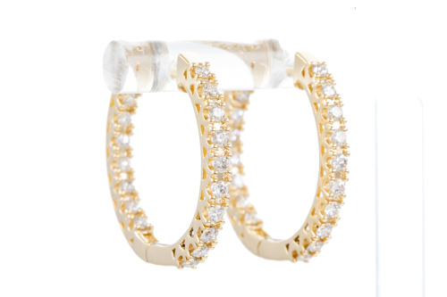 1.03ct Diamond Hoop Earrings