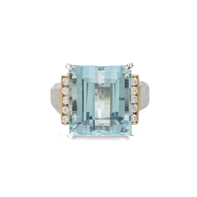 12.49ct Aquamarine and Diamond Ring