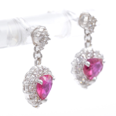1.35ct Ruby and Diamond Earrings - 2