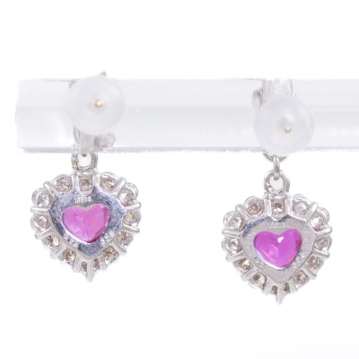 1.35ct Ruby and Diamond Earrings - 3