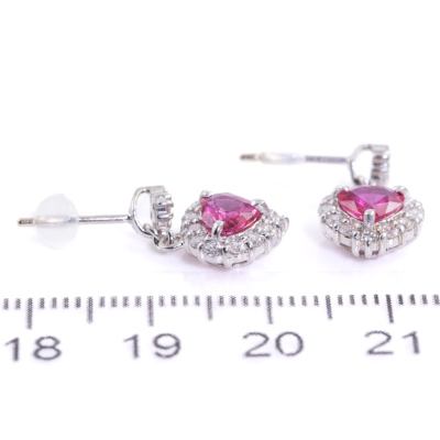 1.35ct Ruby and Diamond Earrings - 4