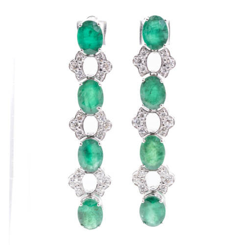 8.62ct Emerald and Diamond Earrings