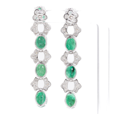 8.62ct Emerald and Diamond Earrings - 3