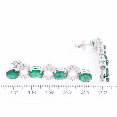8.62ct Emerald and Diamond Earrings - 5