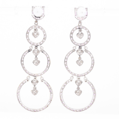 Pink Sapphire and Diamond Earrings - 3