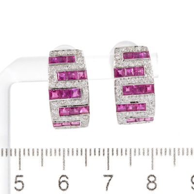 2.72ct Ruby and Diamond Earrings - 2