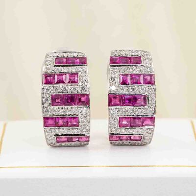 2.72ct Ruby and Diamond Earrings - 5