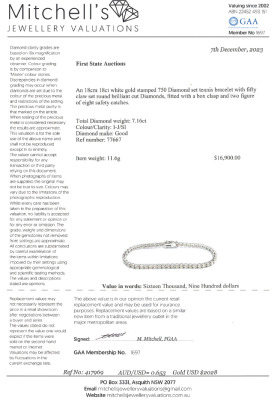 7.16ct Diamond Tennis bracelet - 4