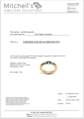 Cartier Ellipse Sapphire Ring - 4