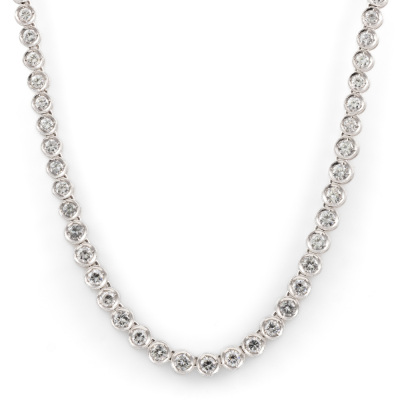 8.65ct Diamond Tennis Necklace - 2