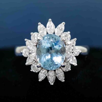 1.97ct Aquamarine and Diamond Ring - 7