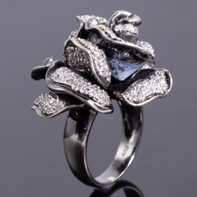Diamond Rose Dress Ring - 6