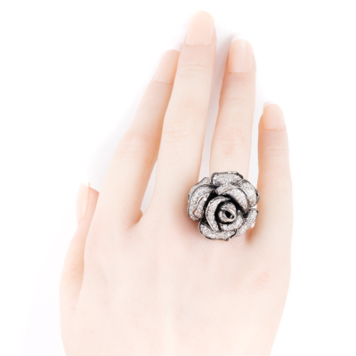 Diamond Rose Dress Ring - 7