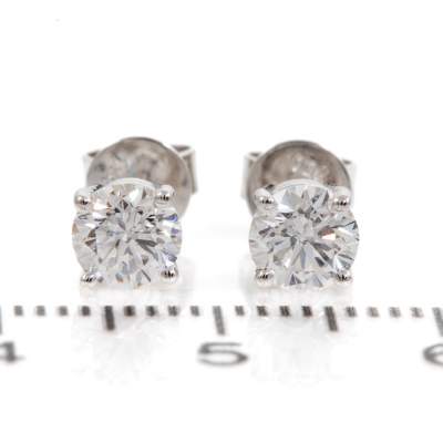 1.00ct Diamond Studs Earrings GIA D IF - 2