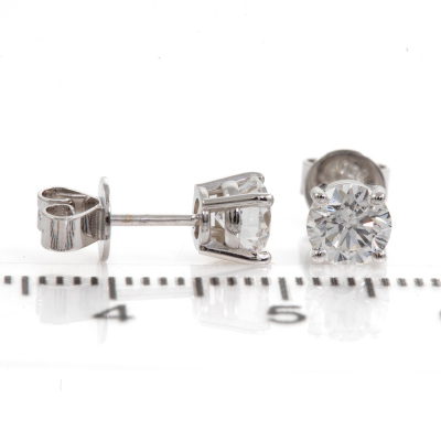 1.00ct Diamond Studs Earrings GIA D IF - 4