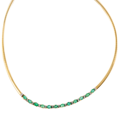 2.22ct Emerald and Diamond Necklace - 2